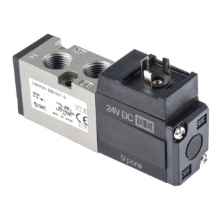 SMC Pneumatic Solenoid Valve 5/2 Single Solenoid G 1/8 Port Die Cast Aluminium Body 24V DC 4W VK3000 