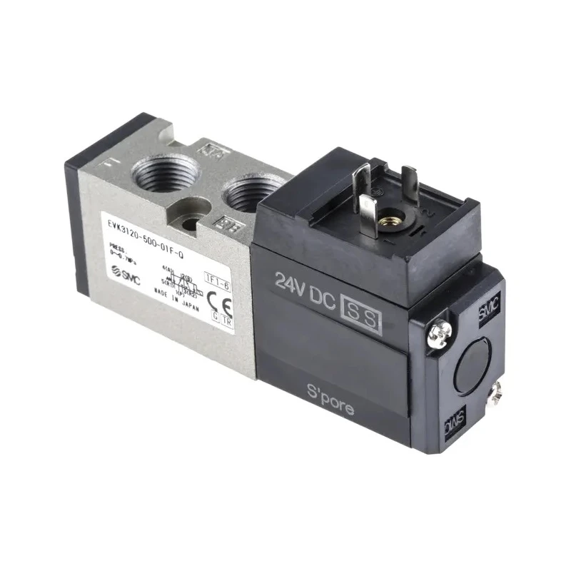 SMC Pneumatic Solenoid Valve 5/2 Single Solenoid G 1/8 Port Die Cast Aluminium Body 24V DC 4W VK3000 