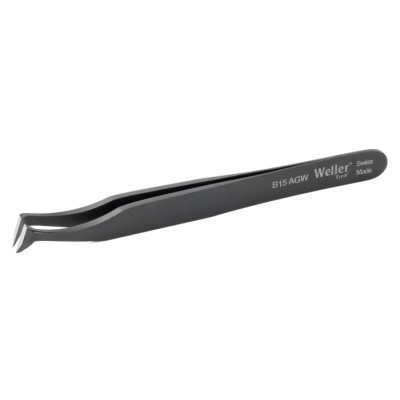 Erem 4.5in Carbon Steel Oblique ESD Safe Tweezer B15AGW
