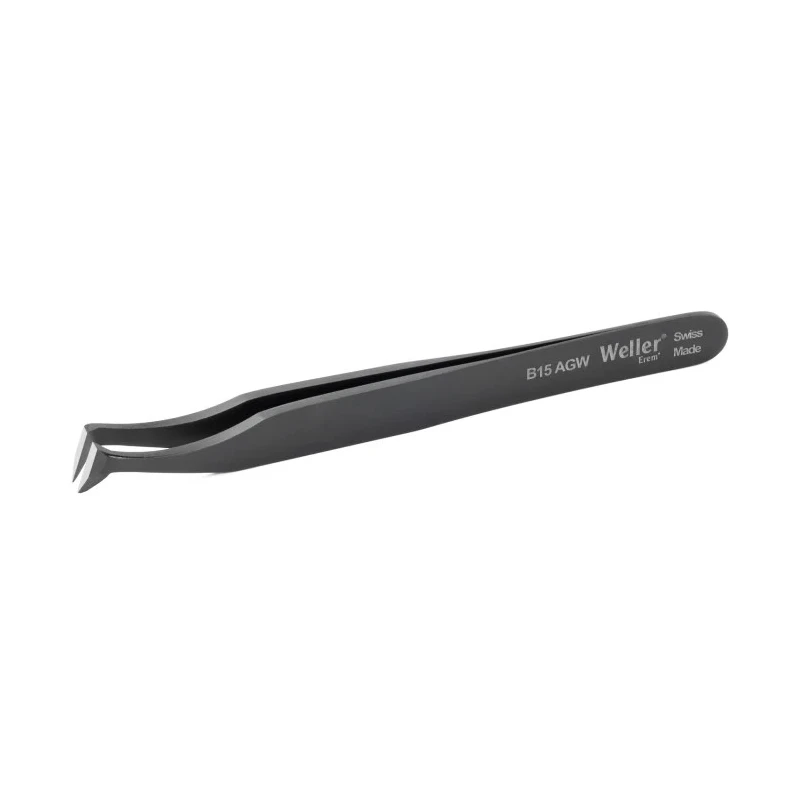 Erem 4.5in Carbon Steel Oblique ESD Safe Tweezer B15AGW