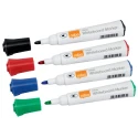 Nobo White Board Marker, Assorted Colours, 3 mm Bullet Tip, Pack of 4 1902096