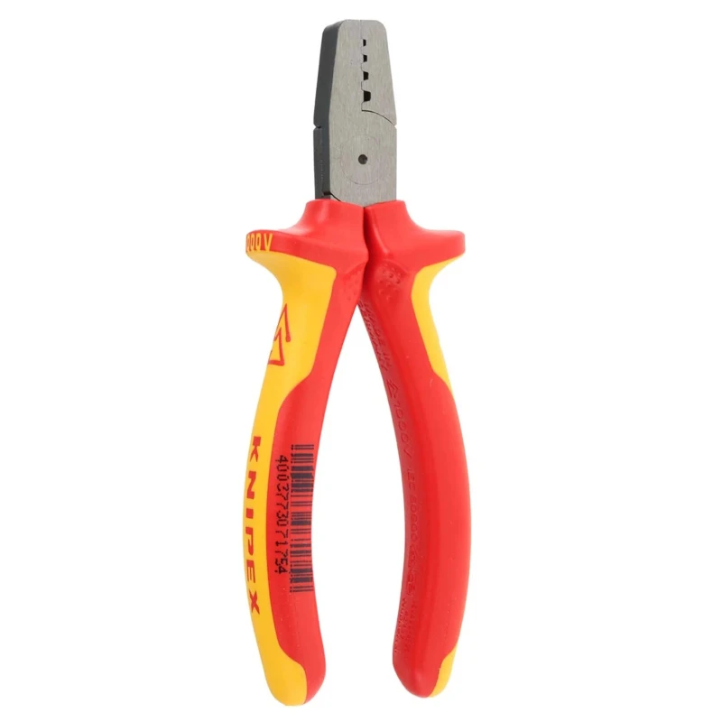 Knipex Crimp Tool for Wire Ferrules 0.25-2.5 mm², Compact 145mm Length, Vanadium Electric Steel 97 68 145 A