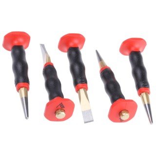 RS PRO 5-Piece Anti-Vibration Punch Set, Chrome Vanadium Steel, 10mm Shank, Germany 701-0568
