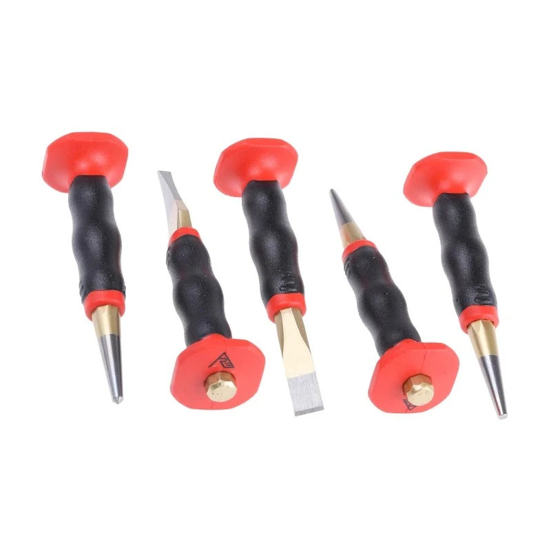 RS PRO 5-Piece Anti-Vibration Punch Set, Chrome Vanadium Steel, 10mm Shank, Germany 701-0568