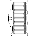 SICK C2MT Series Light Curtain Receiver and Sender, Type 2 Safety, 24mm Beam Resolution, 24V DC, 900mm Protective Height 