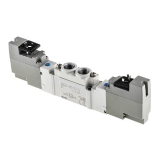 SMC Pneumatic Solenoid Valve 24V DC 5-Port G 1/8 One-Touch Fitting 0.7 Mpa Max Pressure Die Cast Aluminium Body SY5000