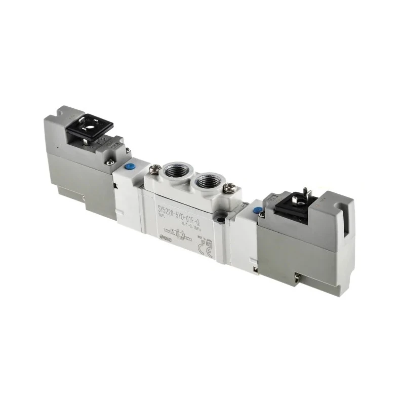 SMC Pneumatic Solenoid Valve 24V DC 5-Port G 1/8 One-Touch Fitting 0.7 Mpa Max Pressure Die Cast Aluminium Body SY5000