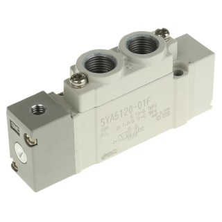 SMC Pneumatic Solenoid Valve Pilot G 1/8, 5-Port, 0.7 MPa, NC, Aluminium Body SY5000 Series 