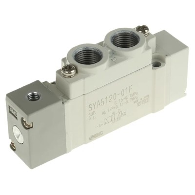 SMC Pneumatic Solenoid Valve Pilot G 1/8, 5-Port, 0.7 MPa, NC, Aluminium Body SY5000 Series 