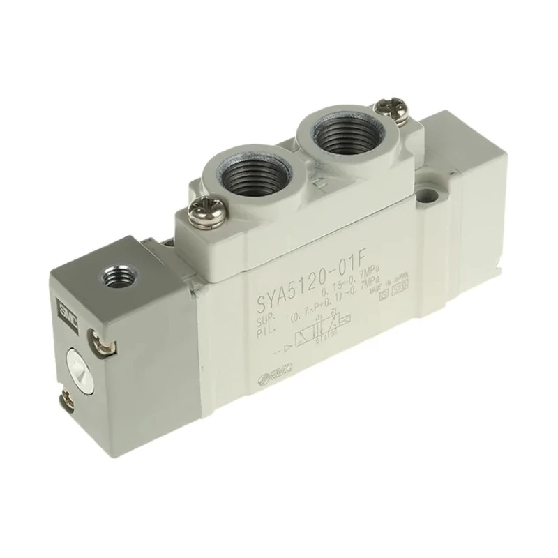 SMC Pneumatic Solenoid Valve Pilot G 1/8, 5-Port, 0.7 MPa, NC, Aluminium Body SY5000 Series 