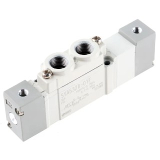 SMC Pneumatic Solenoid Valve Pilot G 1/8, 5/3 Function, Aluminium Body, Max Pressure 0.7 Mpa SYA5000