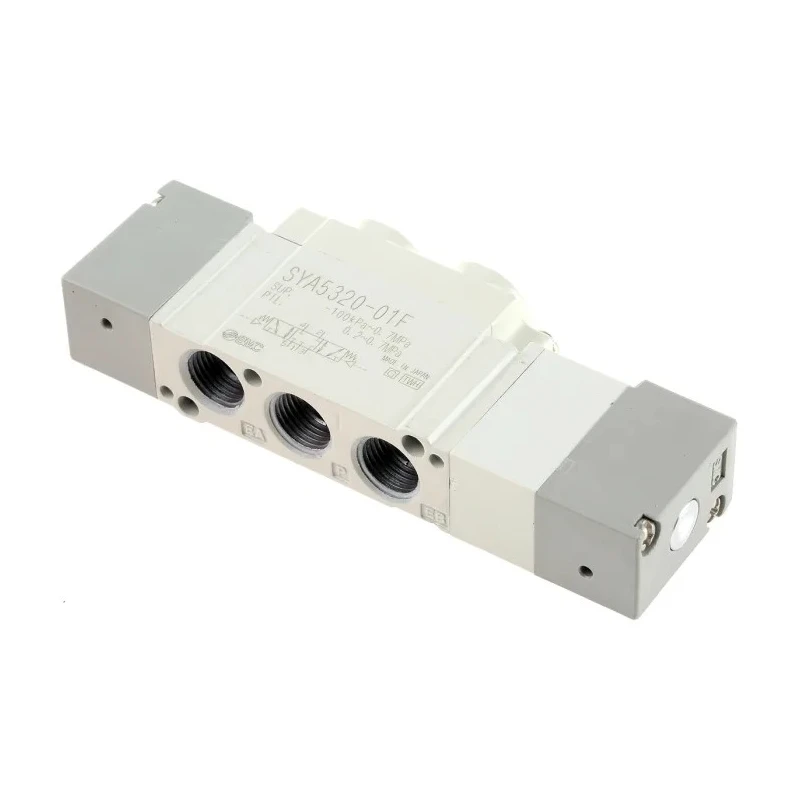 SMC Pneumatic Solenoid Valve Pilot G 1/8, 5/3 Function, Aluminium Body, Max Pressure 0.7 Mpa SYA5000