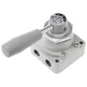 SMC Pneumatic Manual Control Valve Handle VH Series, NPT G 1/4, 4 Ports, 3 Positions, Die Cast Aluminium Body VH210-F02