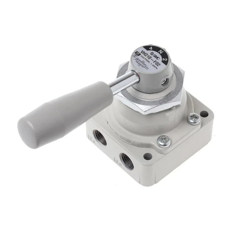 SMC Pneumatic Manual Control Valve Handle VH Series, NPT G 1/4, 4 Ports, 3 Positions, Die Cast Aluminium Body VH210-F02