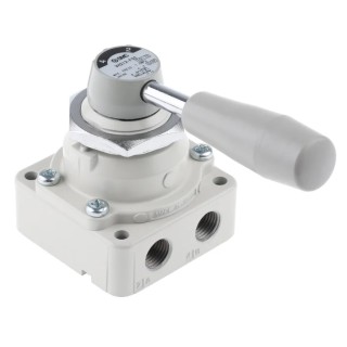 SMC Pneumatic Manual Control Valve Handle, VH Series, NPT G 1/4, 1 Mpa, Die Cast Aluminium VH212-F02