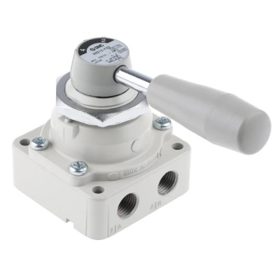 SMC Pneumatic Manual Control Valve Handle, VH Series, NPT G 1/4, 1 Mpa, Die Cast Aluminium VH212-F02