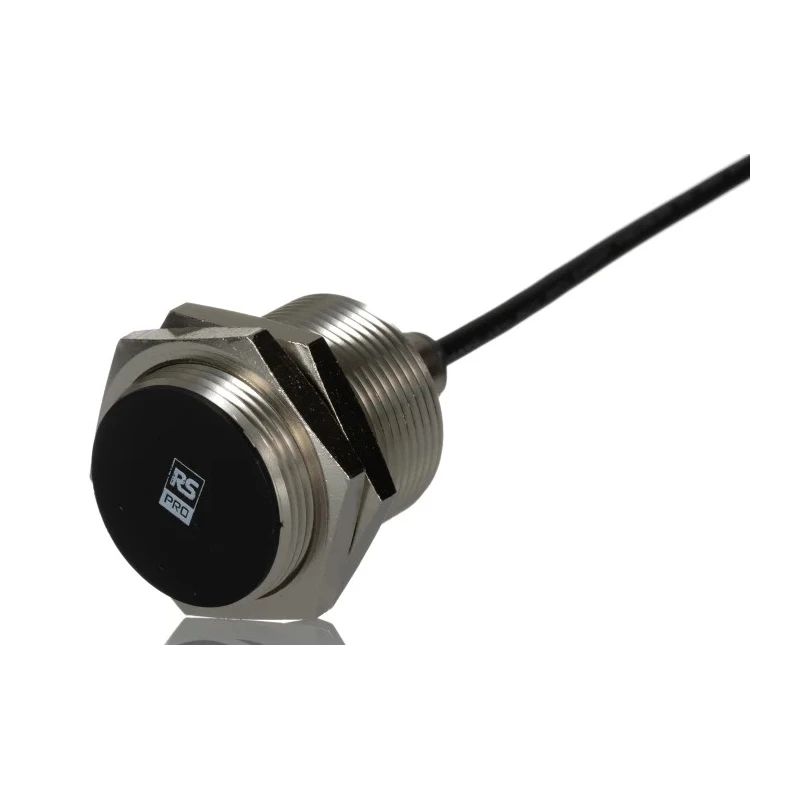 RS PRO Threaded Barrel Inductive Proximity Sensor M30 x 1.5 NPN 30V DC 10 mm Detection Range 200mA 500Hz 701-8219