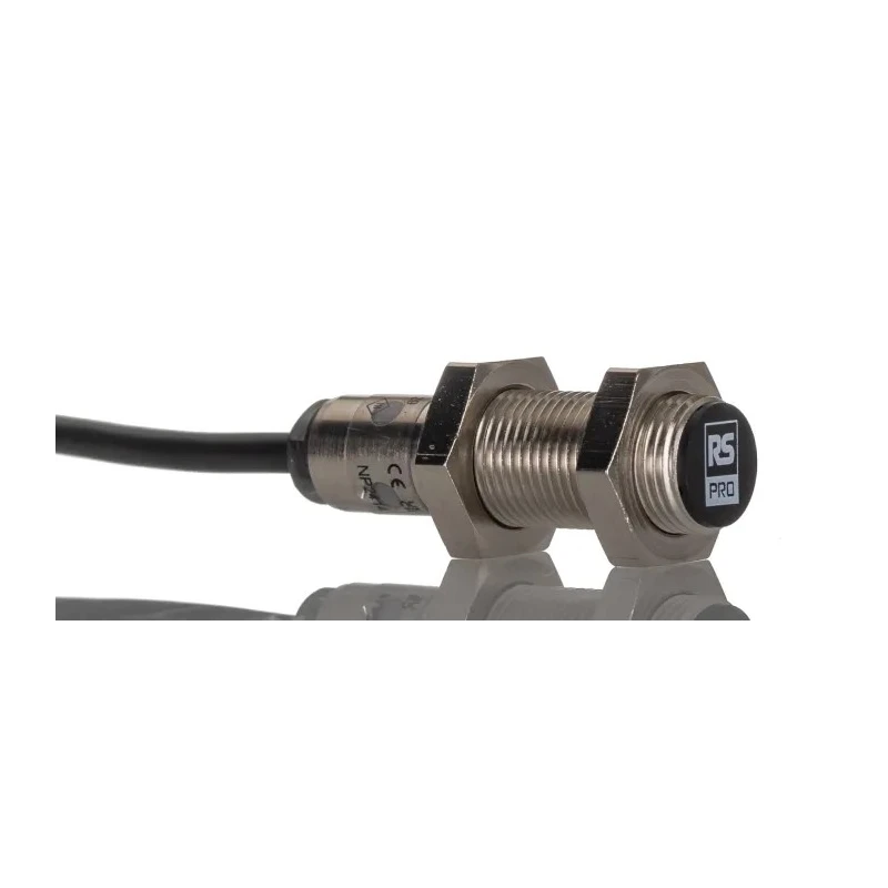 RS PRO Threaded Barrel Inductive Proximity Sensor M12 x 1 Flush Mount NPN 30V DC 2mm Detection 200mA Switching 701-8229