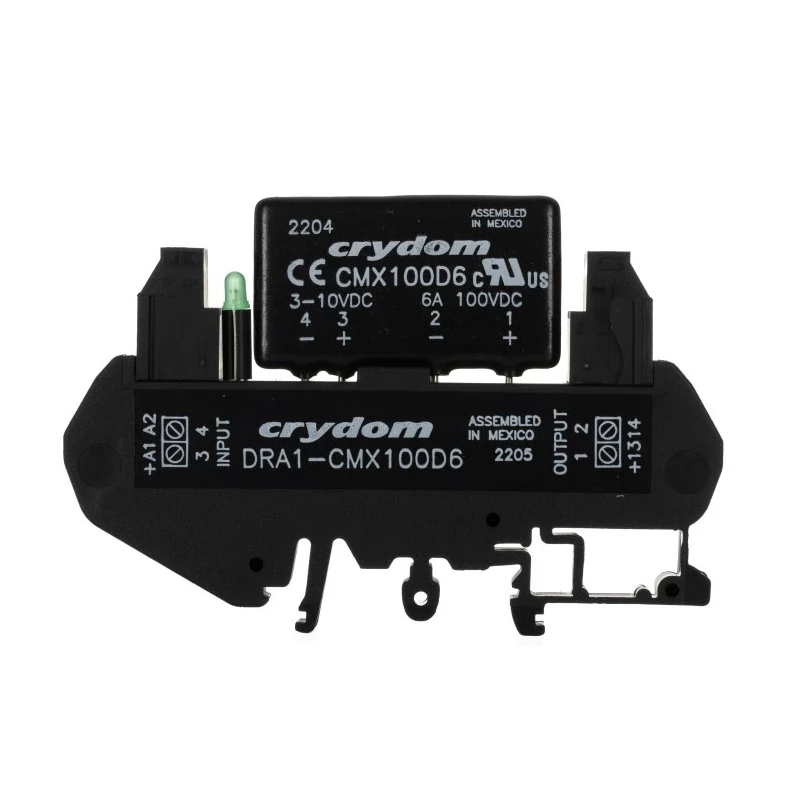 Crydom Solid State Interface Relay, Control Voltage 10V DC, Isolation Voltage 2500Vrms, Output Current up to 6A DRA1-CMX100D6