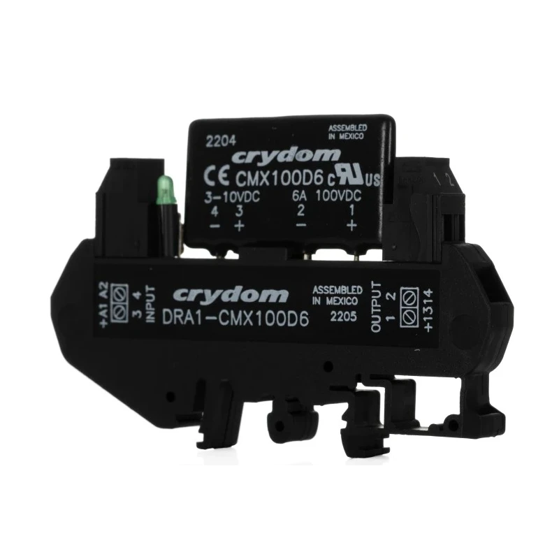 Crydom Solid State Interface Relay, Control Voltage 10V DC, Isolation Voltage 2500Vrms, Output Current up to 6A DRA1-CMX100D6
