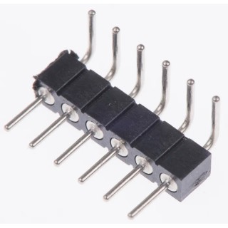 Preci-Dip 830 Series Right Angle Through Hole Pin Header, 6 Contacts, 2 mm Pitch, 1 Row, Unshrouded 830-80-006-20-001101