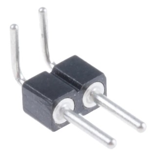 Preci-Dip 800 Series Right Angle Through Hole Pin Header, 2 Contacts, 2.54 mm Pitch, 1 Row, Unshrouded 800-80-002-20-001101