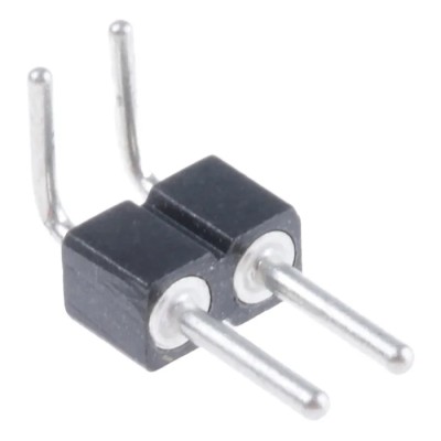 Preci-Dip 800 Series Right Angle Through Hole Pin Header, 2 Contacts, 2.54 mm Pitch, 1 Row, Unshrouded 800-80-002-20-001101