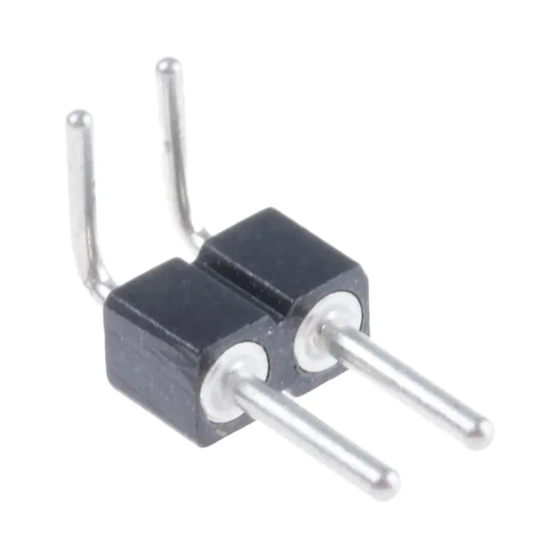 Preci-Dip 800 Series Right Angle Through Hole Pin Header, 2 Contacts, 2.54 mm Pitch, 1 Row, Unshrouded 800-80-002-20-001101