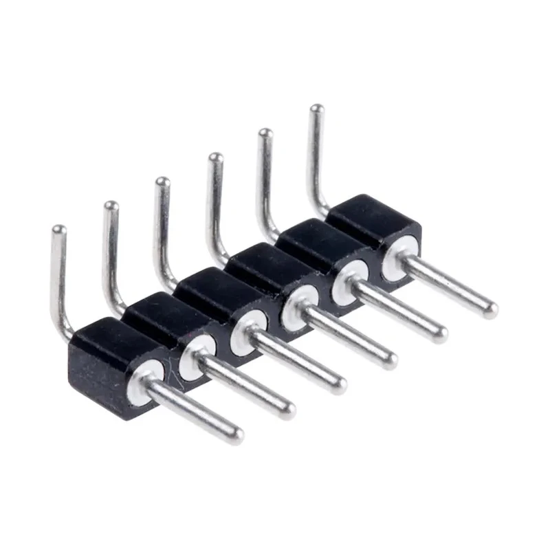 Preci-Dip 800 Series Right Angle Through Hole Pin Header, 6 Contacts, 2.54 mm Pitch, 1 Row, Unshrouded 800-80-006-20-001101