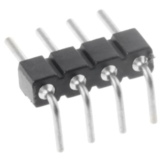 Preci-Dip 800 Series Right Angle Through Hole Pin Header, 4 Contacts, 2.54 mm Pitch, 1 Row, Unshrouded 800-80-004-20-001101