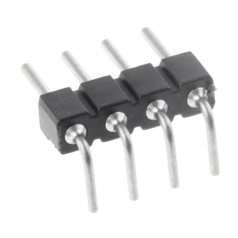 Preci-Dip 800 Series Right Angle Through Hole Pin Header, 4 Contacts, 2.54 mm Pitch, 1 Row, Unshrouded 800-80-004-20-001101
