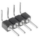 Preci-Dip 800 Series Right Angle Through Hole Pin Header, 4 Contacts, 2.54 mm Pitch, 1 Row, Unshrouded 800-80-004-20-001101