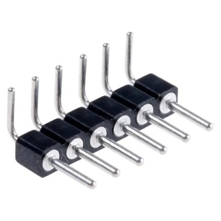 Preci-Dip 800 Series Right Angle Through Hole Pin Header 6 Contacts 2.54 mm Pitch Unshrouded 800-80-006-20-001101
