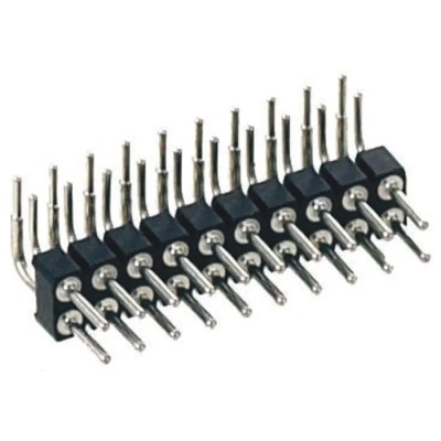 Preci-Dip 802 Series Right Angle Through Hole Pin Header, 18 Contacts, 2.54 mm Pitch, 2 Row Unshrouded 802-80-018-20-001101