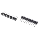 Preci-Dip 800 Series Right Angle Through Hole Pin Header, 10 Contacts, 2.54 mm Pitch, 1 Row, Unshrouded 800-80-010-20-001101