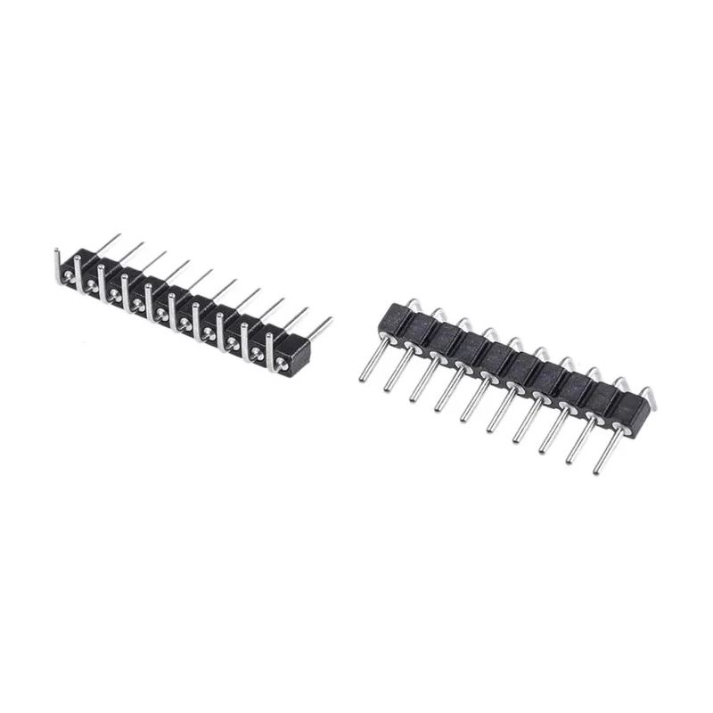 Preci-Dip 800 Series Right Angle Through Hole Pin Header, 10 Contacts, 2.54 mm Pitch, 1 Row, Unshrouded 800-80-010-20-001101