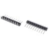 Preci-Dip 800 Series Right Angle Through Hole Pin Header, 10 Contacts, 2.54 mm Pitch, 1 Row, Unshrouded 800-80-010-20-001101