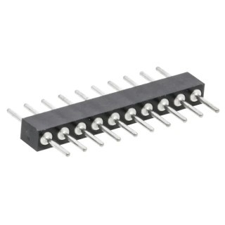Preci-Dip 830 Series Straight Through Hole Pin Header, 10 Contacts, 2 mm Pitch, 1 Row, Unshrouded 830-80-010-10-001101