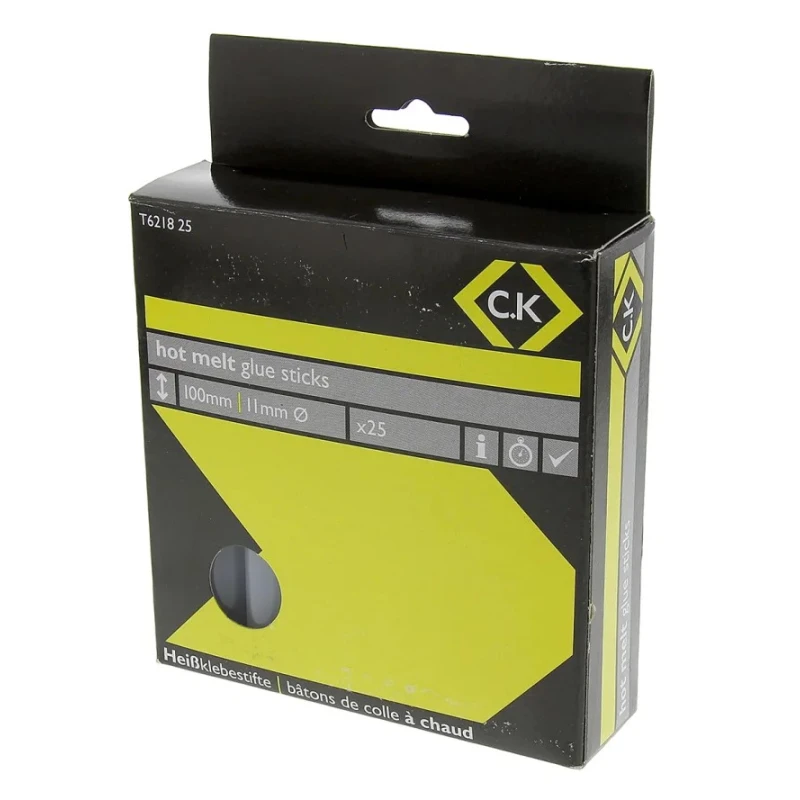 CK Transparent Hot Melt Glue Stick 100 mm Length, Diameter 11 mm, 25 Pc Pack 287-9000