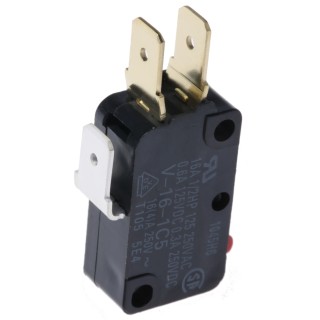 Omron Plunger Micro Switch, Tab Terminal, 16A, 250 V AC, SPDT, IP40 V-16-1C5