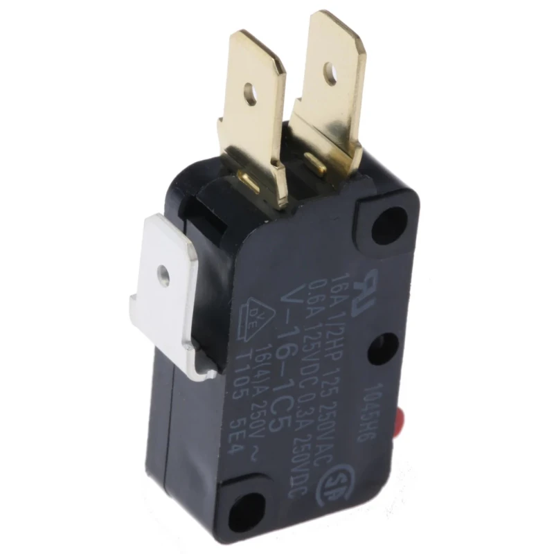 Omron Plunger Micro Switch, Tab Terminal, 16A, 250 V AC, SPDT, IP40 V-16-1C5