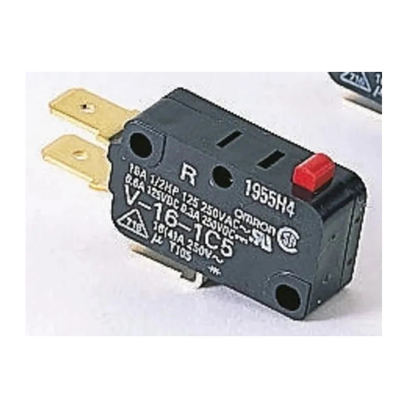 Omron Plunger Micro Switch, Tab Terminal, 16A, 250 V AC, SPDT, IP40 V-16-1C5