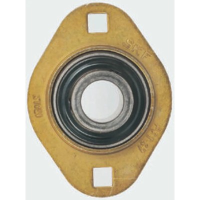 SKF 2 Hole Pressed Steel Flange Bearing Unit 12 mm Inside Diameter, 81x27.4x27.4 mm, Screw Locking, PFT 12 TF