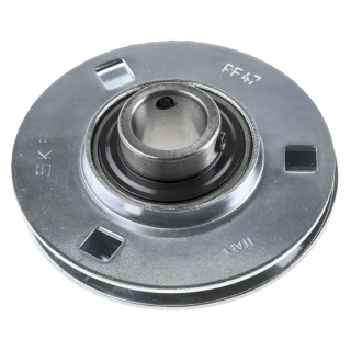 SKF 3 Hole Flange Bearing Unit Pressed Steel, 20 mm Inside Diameter PF 20 TF