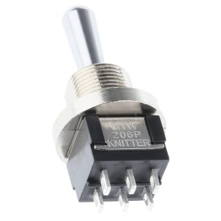 KNITTER-SWITCH Toggle Switch Panel Mount On-Off-On DPDT Solder Terminal 30 V dc 250 V ac MTW206P