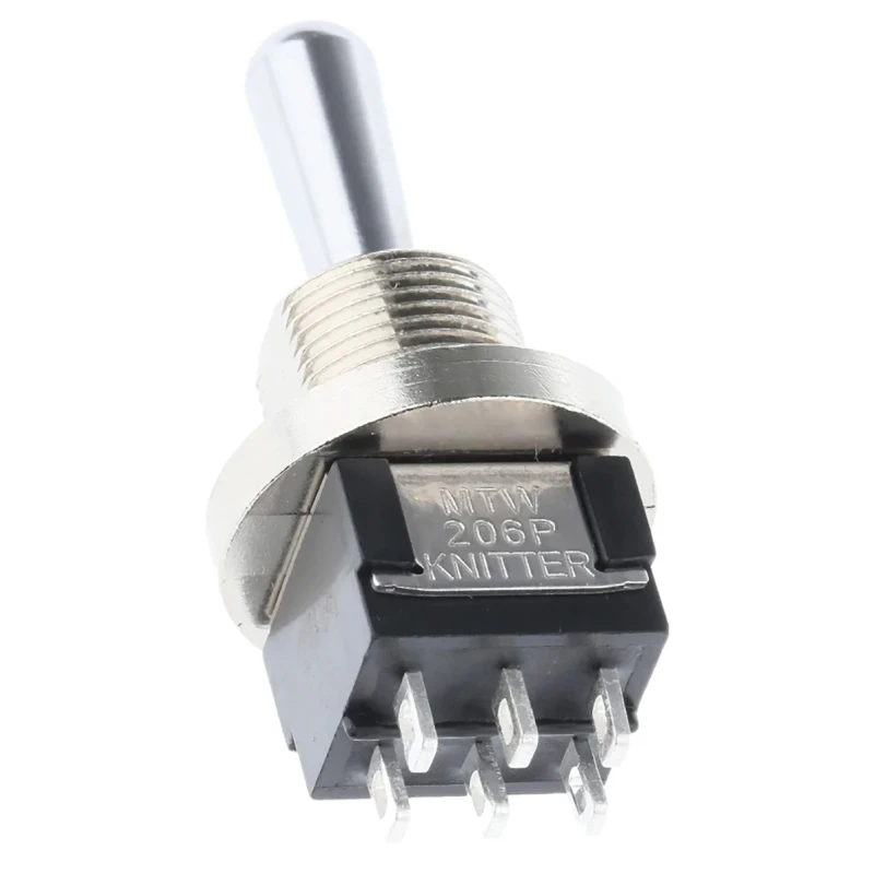 KNITTER-SWITCH Toggle Switch Panel Mount On-Off-On DPDT Solder Terminal 30 V dc 250 V ac MTW206P