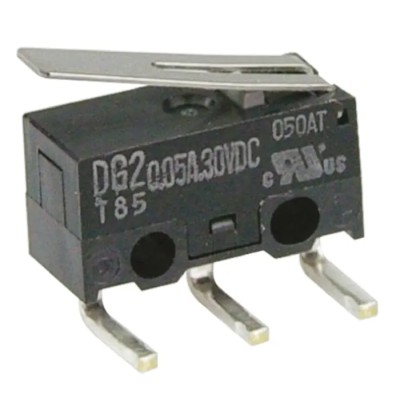 ZF Hinge Lever Micro Switch, Right Angle PCB Terminal, 50mA Current, 125V AC, SPDT Contact Configuration, IP40 DG23-B2LA