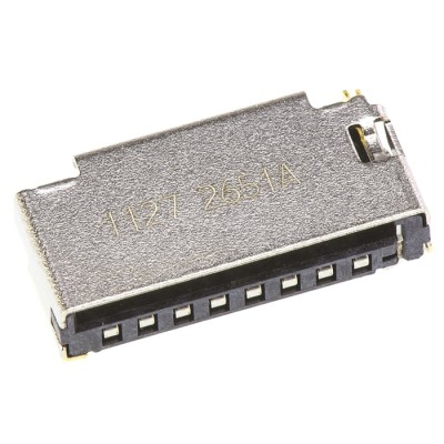 Molex 8 Way Right Angle Push Pull MicroSD Memory Card Connector, Surface Mount, Gold over Nickel Contacts, Model 47309-2651