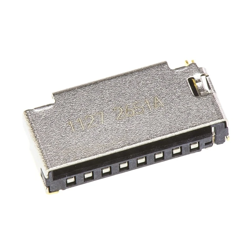 Molex 8 Way Right Angle Push Pull MicroSD Memory Card Connector, Surface Mount, Gold over Nickel Contacts, Model 47309-2651
