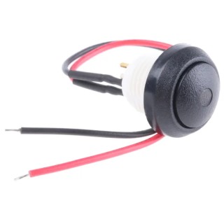ITW Switches 48 Series Illuminated Push Button Switch Panel Mount 14 mm Cutout Black SPST IP67 48-6-RB-B-BK-B